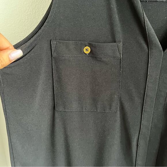 Ellen Tracy Black Tank Front Pocket Business Casual Office Large - Picture 4 of 5